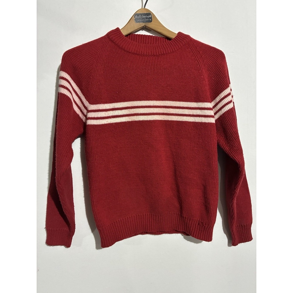 VTG Indian Brand Sportswear Red Striped Sweater Womens Size Medium